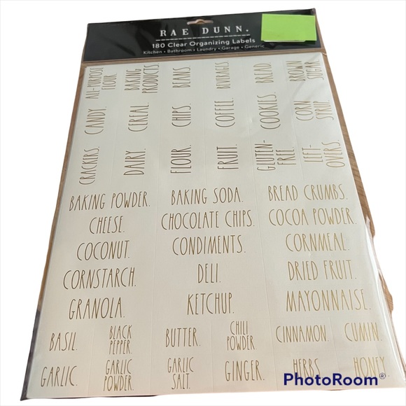 Rae Dunn Other Rae Dunn Clear Organizing Labels W Gold Lettering